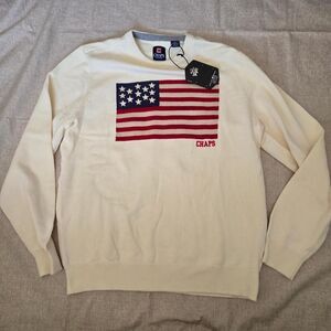 Chaps Men's Cream and White Jumper